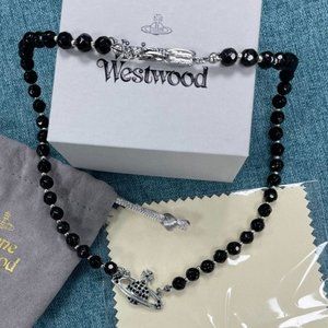NWT Vivienne Westwood Black and Silver Choker